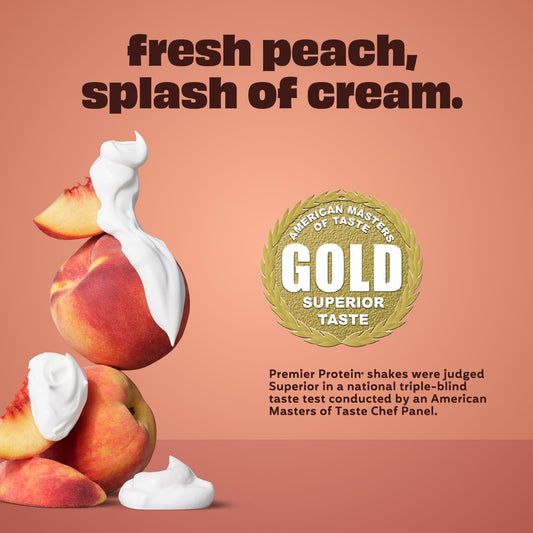 Premier Protein Shake, Peaches & Cream, 30g Protein, No Added Sugar, 24 Vitamins & Minerals to Support Immune Health, Gluten-Free, 11.5 fl oz (12 Pack)