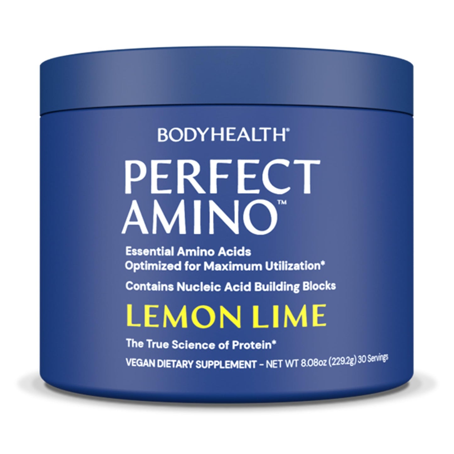 BodyHealth PerfectAmino Powder - BCAA and EAA Powder for Pre and Post Workout - Amino Acid Energy Drink for Men and Women to Support Lean Muscle and Recovery - Lemon Lime - 30 Servings