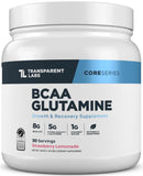 Transparent Labs BCAA Glutamine - 8000 mg of BCAA Powder Per Serving with L Glutamine for Post Workout Recovery, Muscle Growth, & Increased Endurance - 30 Servings, Strawberry Lemonade