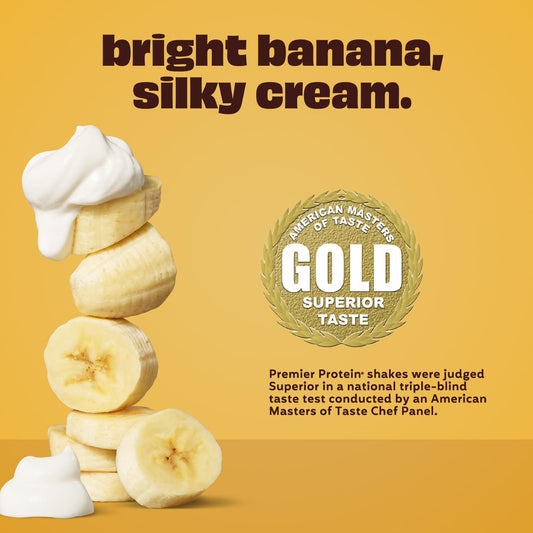 Premier Protein Shake, Bananas & Cream, 30g Protein, No Added Sugar, 24 Vitamins & Minerals to Support Immune Health, Gluten-Free, 11.5 fl oz (12 Pack)