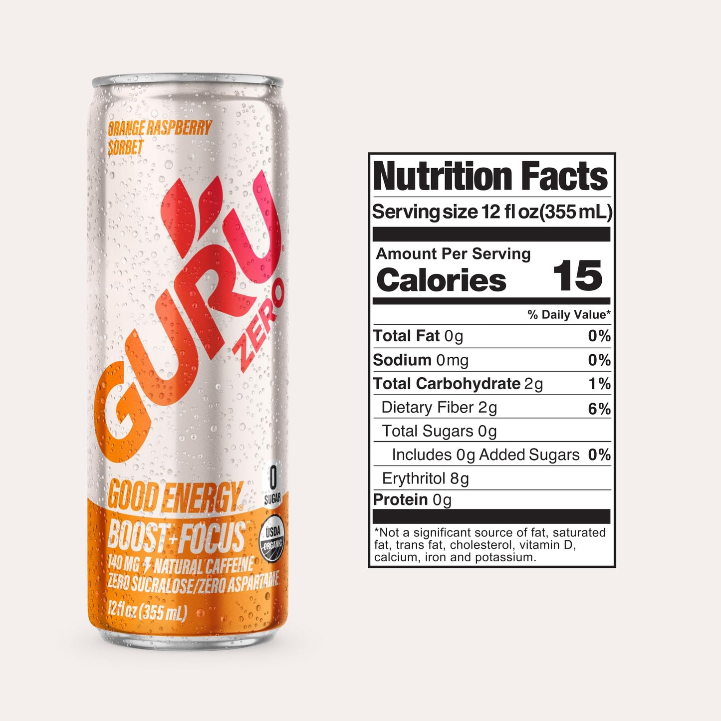 GURU Zero Sugar Energy Drink Variety Pack, Organic Sparkling Energy Drink with 140 MG Natural Caffeine & Coconut Water for Workouts, Performance & Midday Boost, Gluten Free, 6 Flavor Variety, 12 Fl Oz, 12 Pack