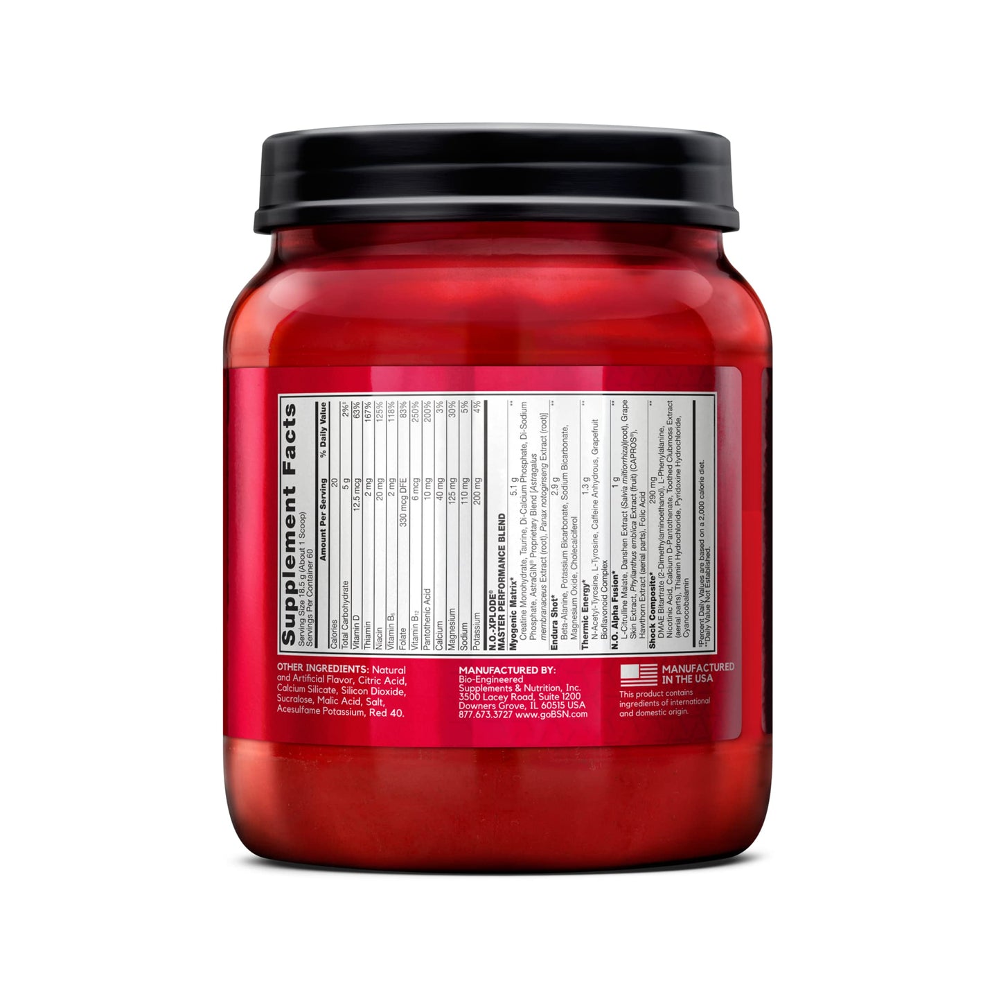 BSN N.O.-XPLODE Pre Workout Supplement with Creatine, Beta-Alanine, and Energy, Fruit Punch, 60 Servings, 2.45 Pound (Packaging May Vary)