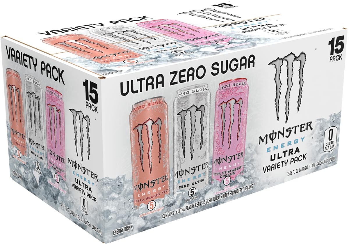 Monster Energy Ultra Variety Pack, PKZSD, Sugar Free Energy Drink, 16 Ounce