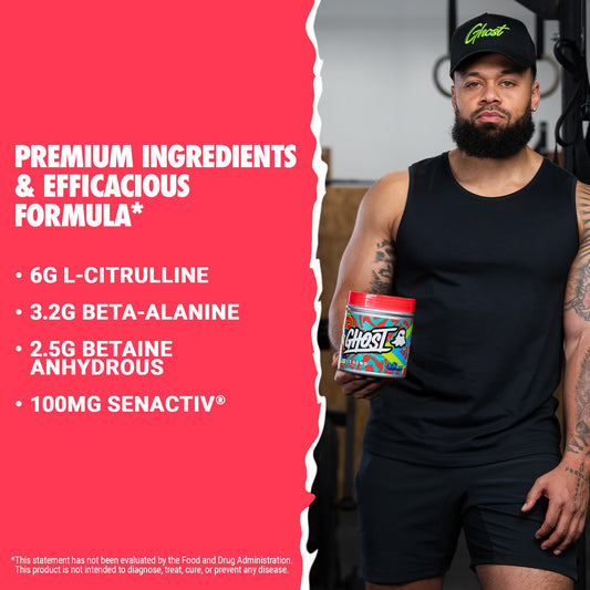 GHOST Legend Pre-Workout Powder, Blue Raspberry - 30 Servings – Pre-Workout for Men & Women with Choline, L-Citrulline, & Beta Alanine for Energy & Focus