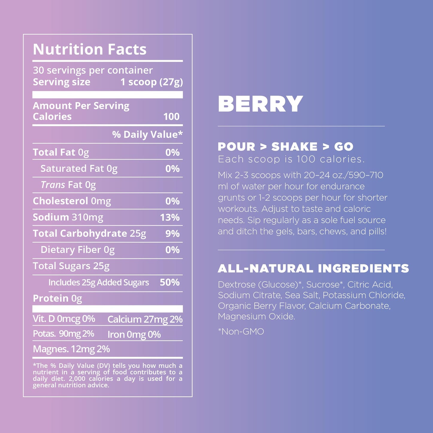Tailwind Nutrition Endurance Fuel, Carbohydrate & Electrolyte Sports Drink Mix Powder, Gluten-Free, Vegan, Berry, 50 Servings