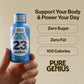 Pure Genius 23g Protein Shot Drink | 100 Calories, No Sugar, No Fat, Whey & Collagen, Gluten Free, Keto Friendly, No Artificial Flavors or Sweeteners, TSA Size 3.38 Fl Oz, Blueberry Lemonade (24 Pack)