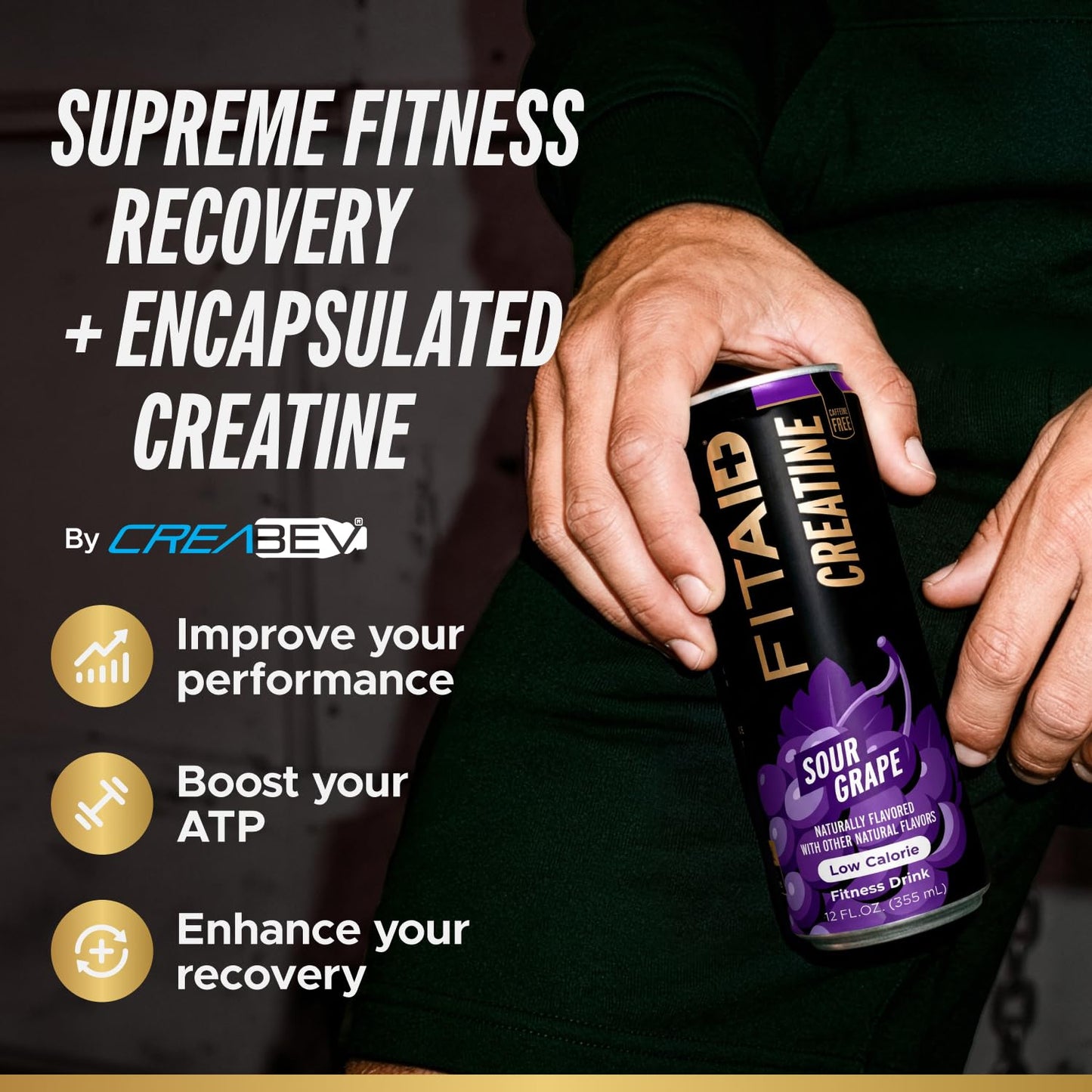 FITAID RX Recovery Blend Plus Creatine, Contains BCAAs, Glucosamine, Turmeric, B-Complex, Electrolytes, 12 Fl Oz (Pack of 12)