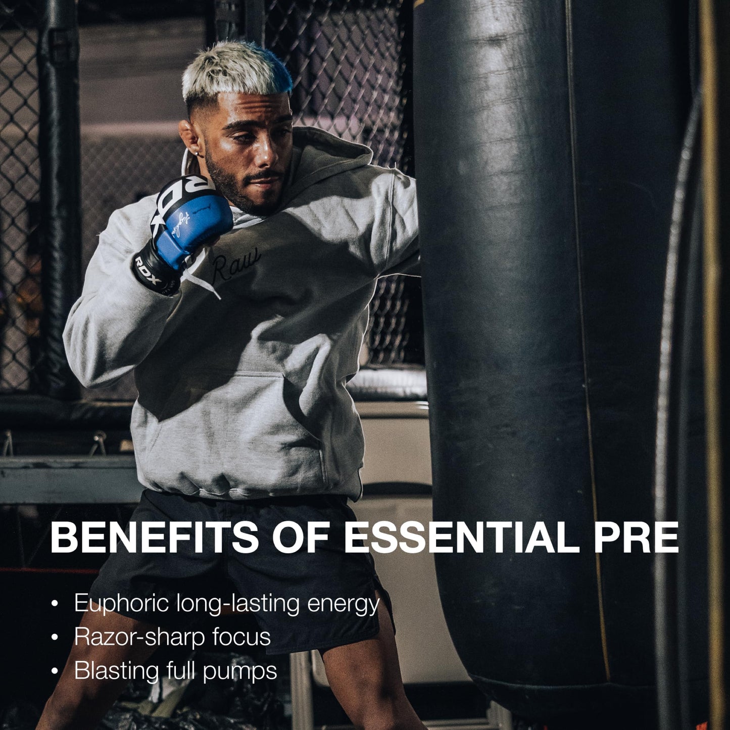 RAW Essential Pre-Workout Powder (Sour Watermelon) - Chris Bumstead Sports Nutrition Supplement for Men & Women - Preworkout Energy Powder with Caffeine, L-Citrulline, L-Tyrosine, & Beta Alanine Blend
