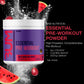 RAW Essential Pre-Workout Powder (Watermelon Grape) - Chris Bumstead Sports Nutrition Supplement for Men & Women - Preworkout Energy Powder with Caffeine, L-Citrulline, L-Tyrosine & Beta Alanine Blend