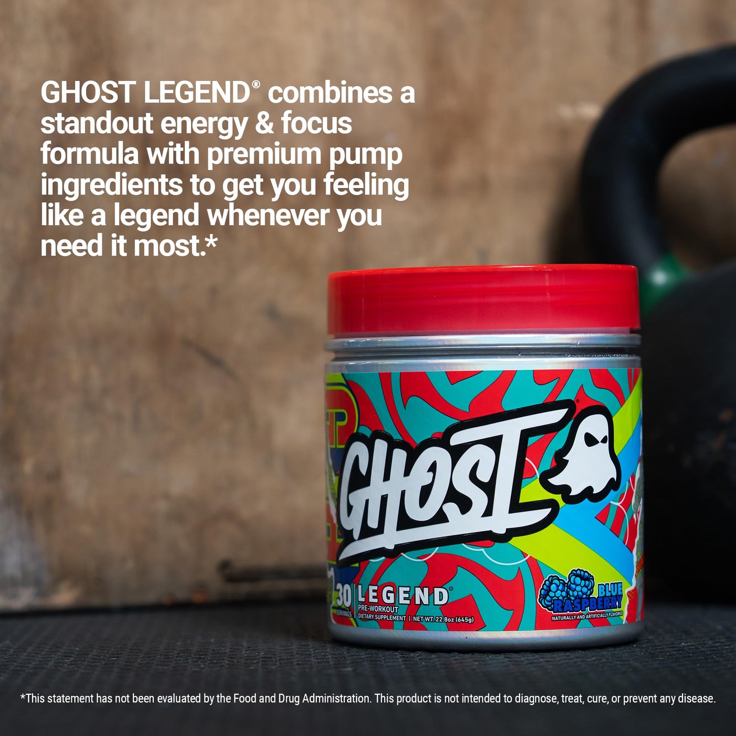 GHOST Legend Pre-Workout Powder, Blue Raspberry - 30 Servings – Pre-Workout for Men & Women with Choline, L-Citrulline, & Beta Alanine for Energy & Focus