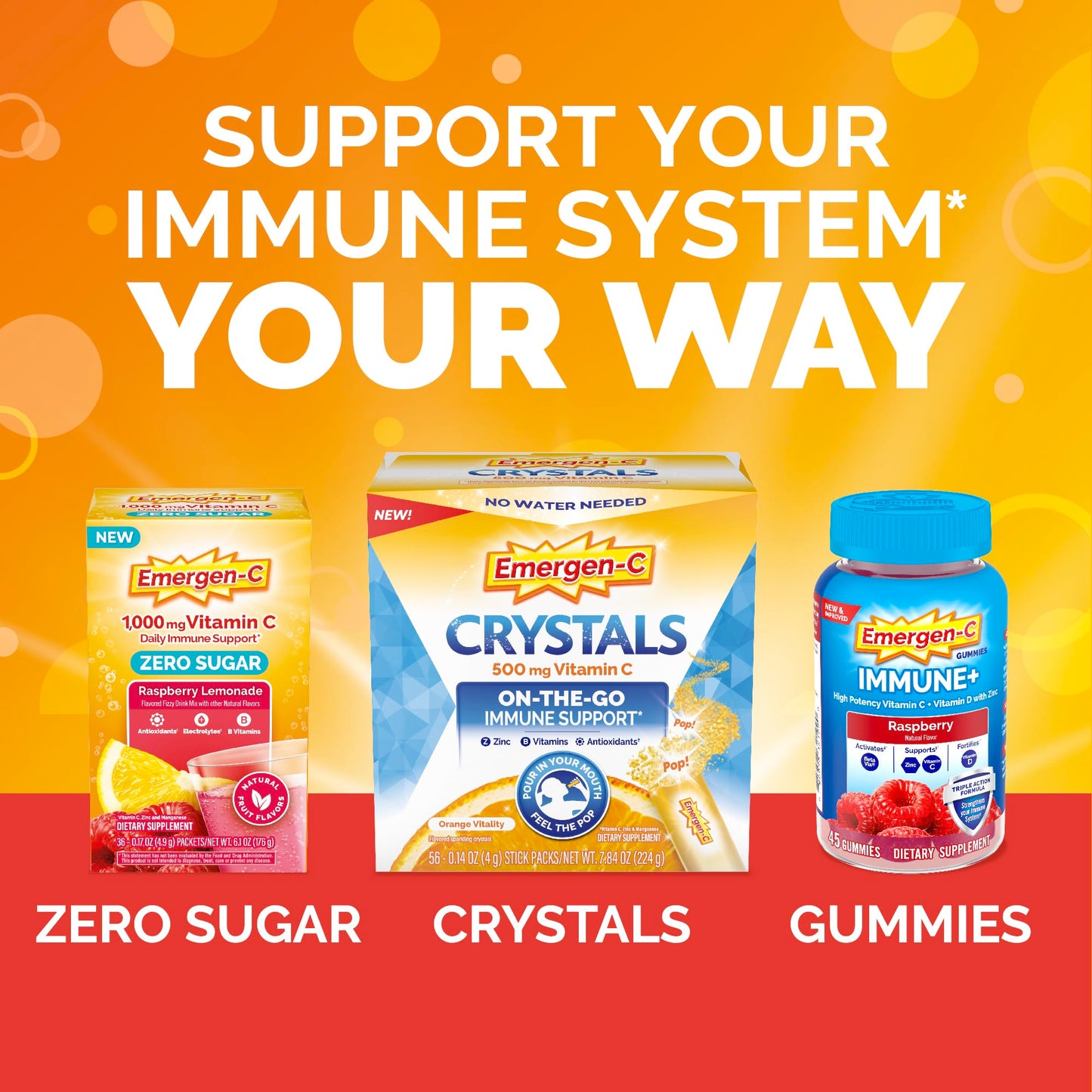Emergen-C Hydration+ Sports Electrolyte Replacement Sports Drink Mix Powder with Vitamin C, Raspberry Splash Flavor, Back to School Essentials - 18 - 0.33 oz On The Go Packets