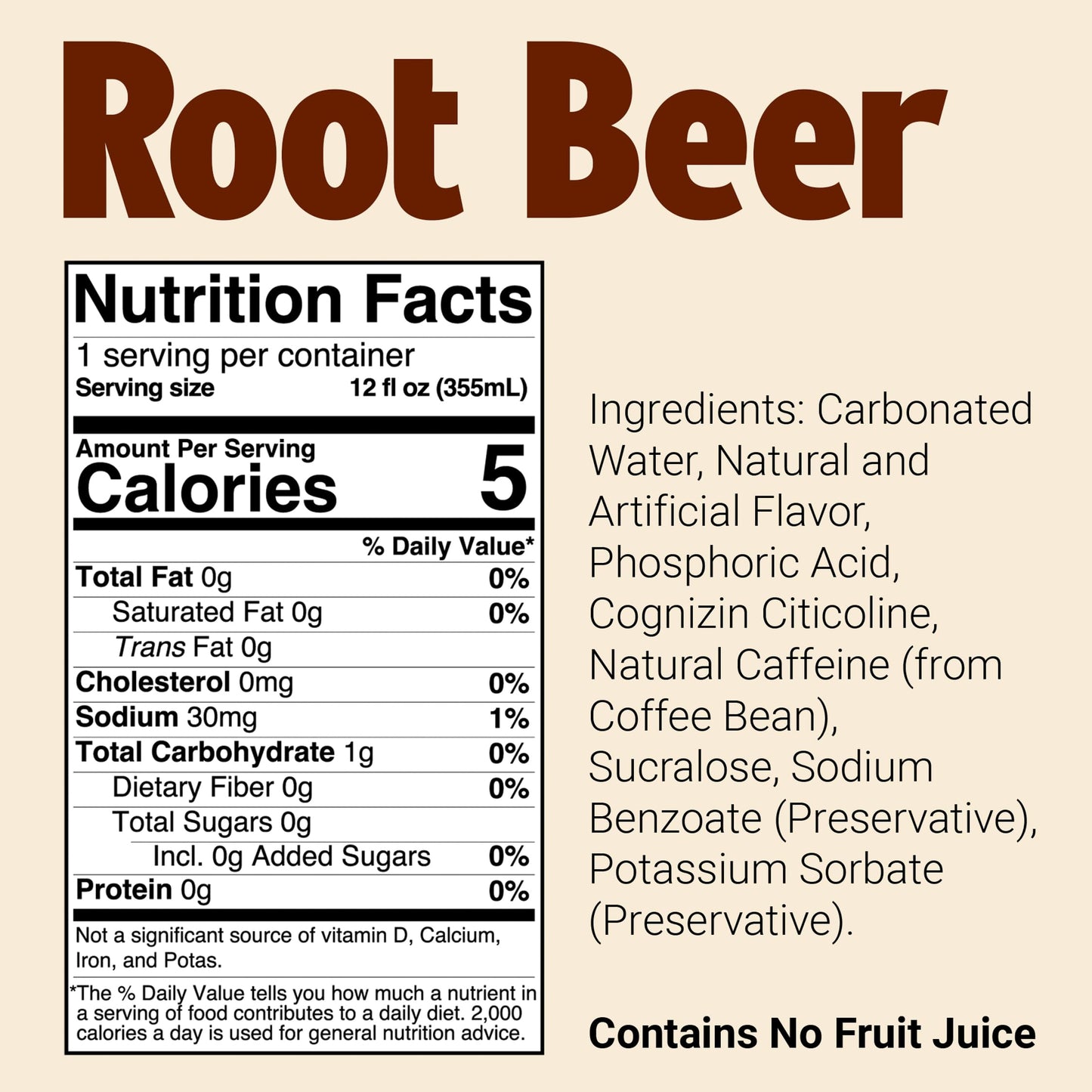 BUM Sugar-Free Energy Drink, Root Beer - Lightly Carbonated & No Artificial Colors, Natural Caffeine & Citicoline for Energy & Focus, Brain Boost & Workout Sports Beverage - 12 oz, Pack of 12