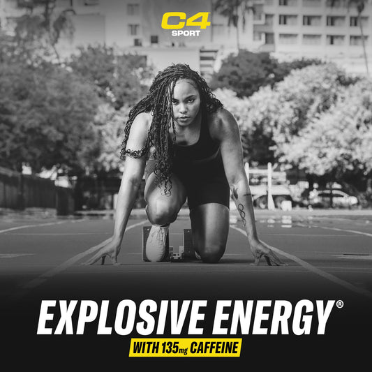 Cellucor C4 Sport Pre Workout Powder Blue Raspberry - Pre Workout Energy with 3g + 135mg Caffeine and Beta-Alanine Performance Blend - NSF Certified for Sport | 30 Servings