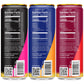 Liquid Death Sparkling Energy Variety Pack, Zero Sugar Energy Drink, Unextreme Caffeine 100mg, Essential Vitamins, 3 Flavors: Strawberry, Orange, and Murder Mystery, 12 Fl Oz (Pack of 12)